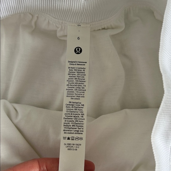 Lululemon dance studio white high rise lined casual shorts 6 - Picture 7 of 14